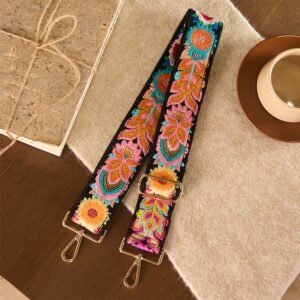 Multicolor Sunflower Embroidery Adjustable Handbags Crossbody Shoulder Bag Straps