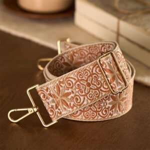 Bohemian Brown Beige Flower Geometric Embroidery Adjustable Handbags Crossbody Shoulder Bag Purse Straps Replacement