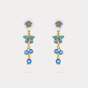 Blueberry Flower Tassel Earrings