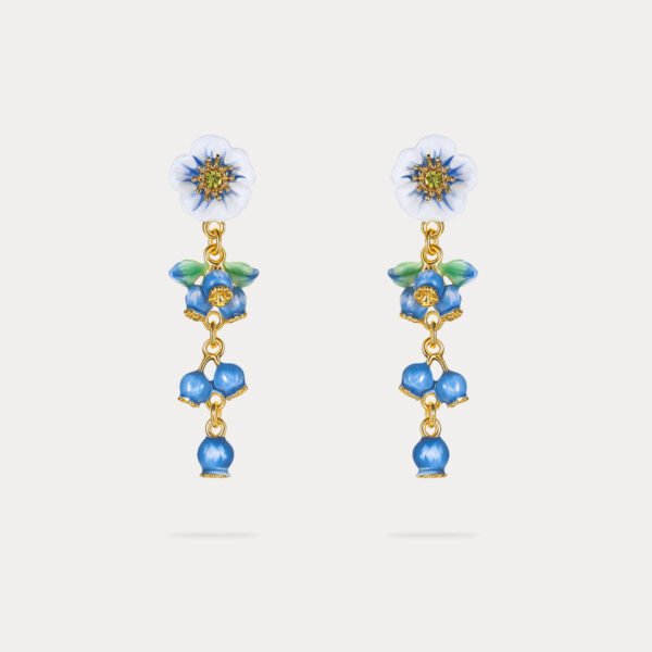 Blueberry Flower Tassel Earrings