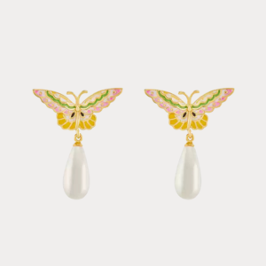 Butterfly Pearl Drop Earrings