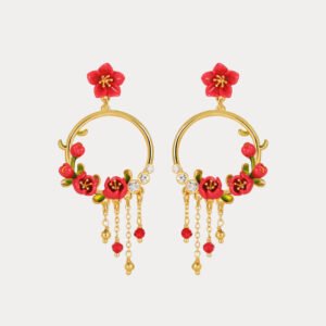 Begonia Flower Tassel Earrings