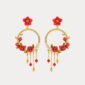 Begonia Flower Tassel Earrings