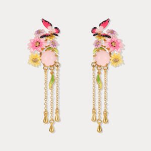 Butterfly Love Flower Tassel Earrings