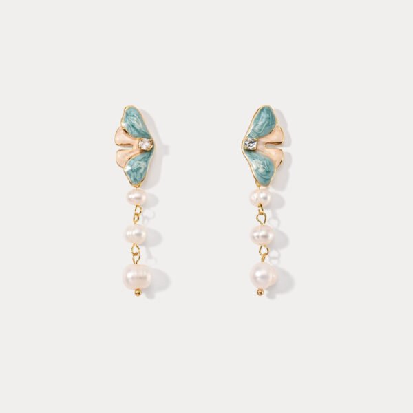 DSC_1553-1 Butterfly Pearl Dangling Earrings