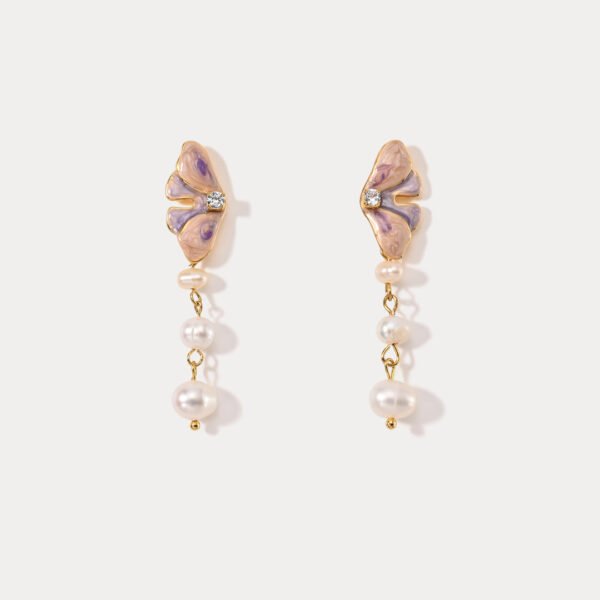 DSC_1556-1 Butterfly Pearl Dangling Earrings