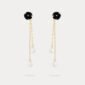 Black Flower Pearl Earrings