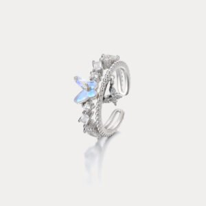 Butterfly Double-Band Silver Ring