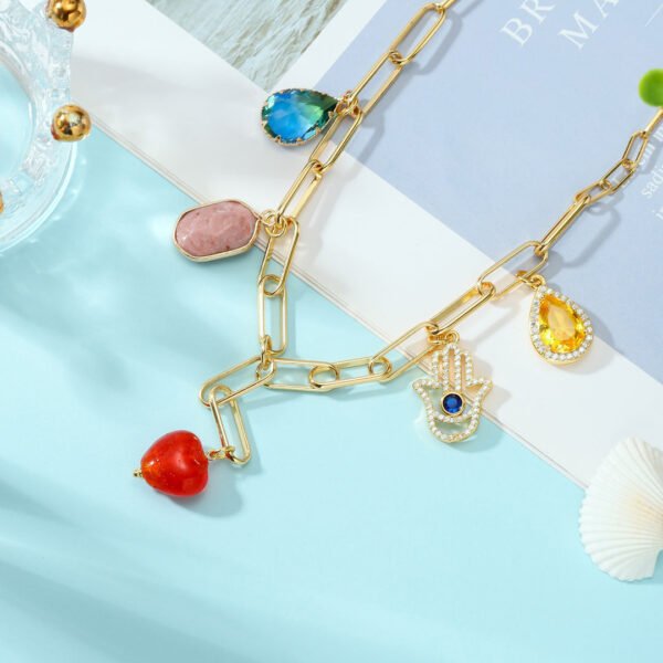 Heart Hamsa Hand Necklace