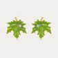 Green Maple Leaf Earrings