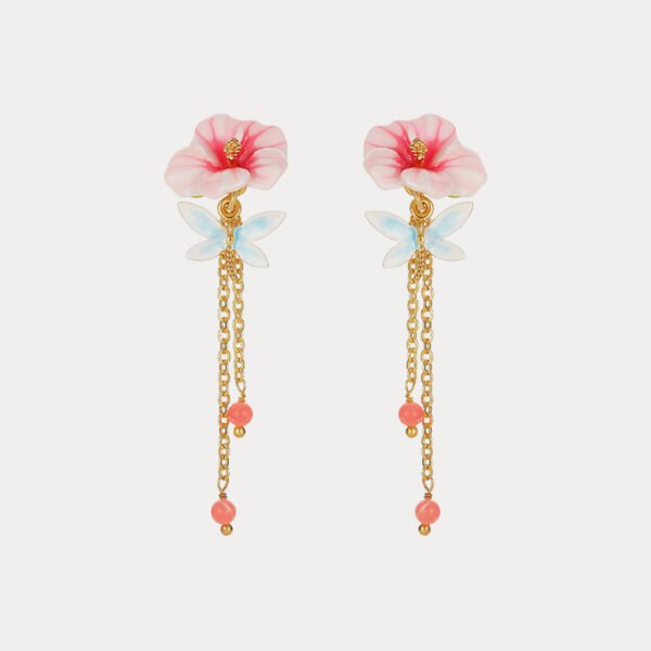 Hibiscus Tassel Earrings